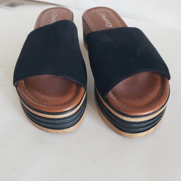 Smartty sz 39 (8.5) platforms black and tan heels - Picture 10 of 12